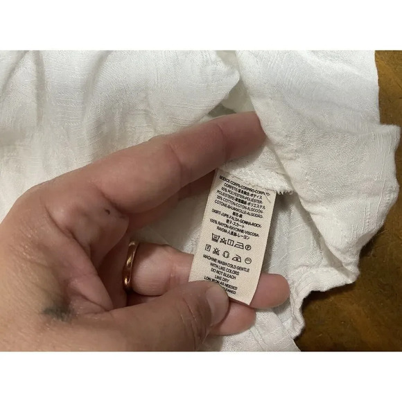 Free People Womens Dress Small White Lace Crochet Neckline Fiesta Mini Flowy - Picture 8 of 11